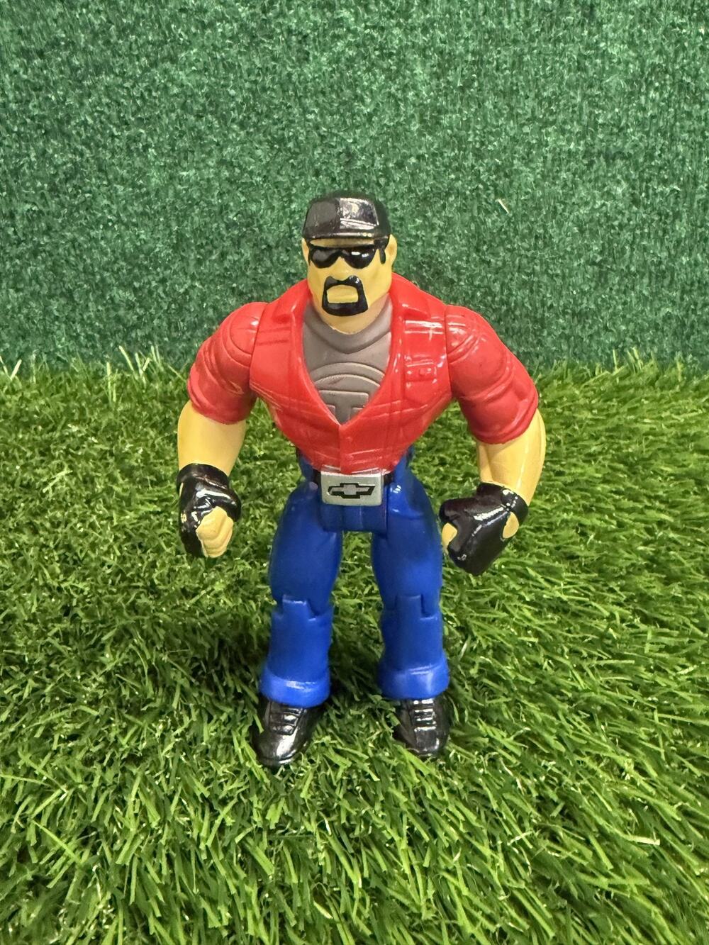 Vintage Chevrolet Chevy Tough Guy Action Figure Red Shirt Blue Pants